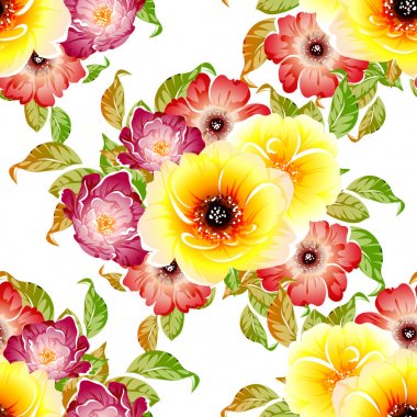 vektör çizim parlak çiçek desen arka plan