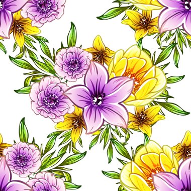 vektör çizim parlak çiçek desen arka plan