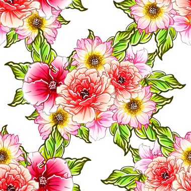 vektör çizim parlak çiçek desen arka plan