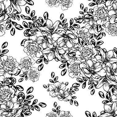 vintage çiçek desen arka plan vektör çizim