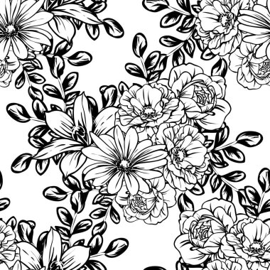 vintage çiçek desen arka plan vektör çizim