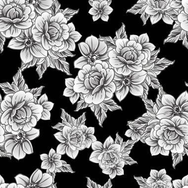 vintage çiçek desen arka plan vektör çizim