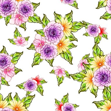 vektör çizim parlak çiçek desen arka plan