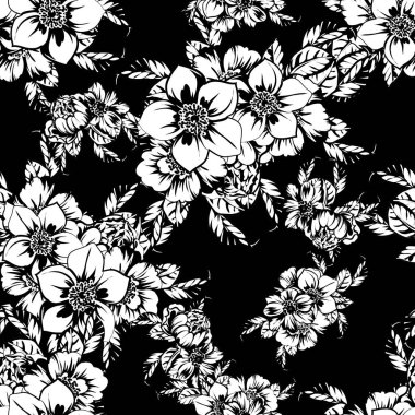 vintage çiçek desen arka plan vektör çizim