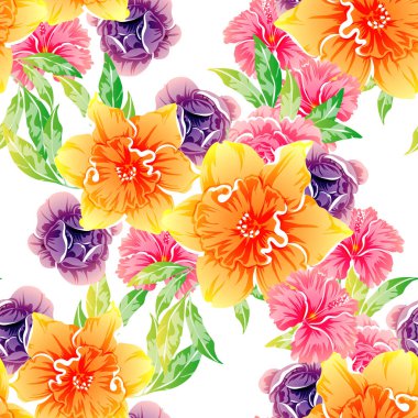 vektör çizim parlak çiçek desen arka plan