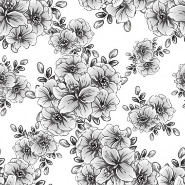 vintage çiçek desen arka plan vektör çizim