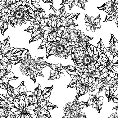 vintage çiçek desen arka plan vektör çizim