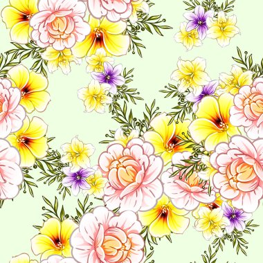 vektör çizim parlak çiçek desen arka plan