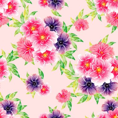 vektör çizim parlak çiçek desen arka plan