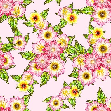 vektör çizim parlak çiçek desen arka plan