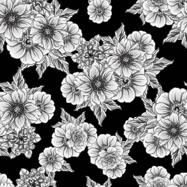 vintage çiçek desen arka plan vektör çizim