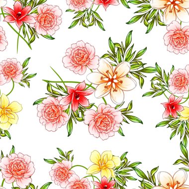 vektör çizim parlak çiçek desen arka plan