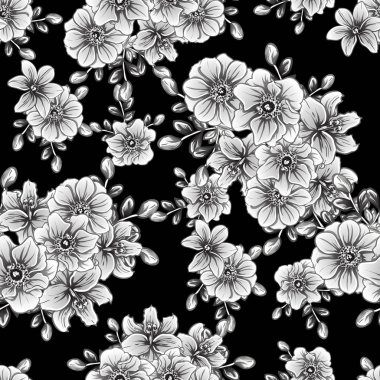 vintage çiçek desen arka plan vektör çizim