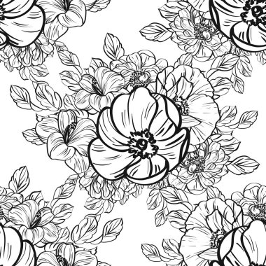 vintage çiçek desen arka plan vektör çizim