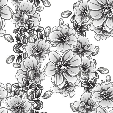 vintage çiçek desen arka plan vektör çizim