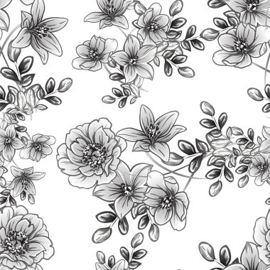 vintage çiçek desen arka plan vektör çizim