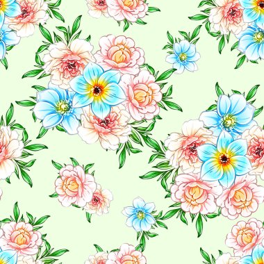 vektör çizim parlak çiçek desen arka plan
