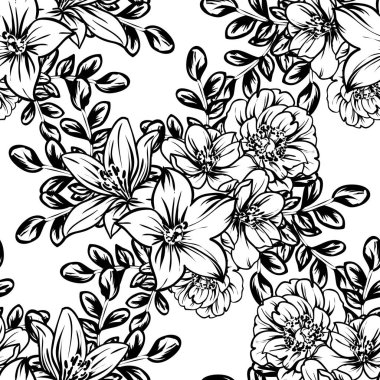 vintage çiçek desen arka plan vektör çizim