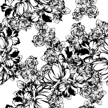 vintage çiçek desen arka plan vektör çizim