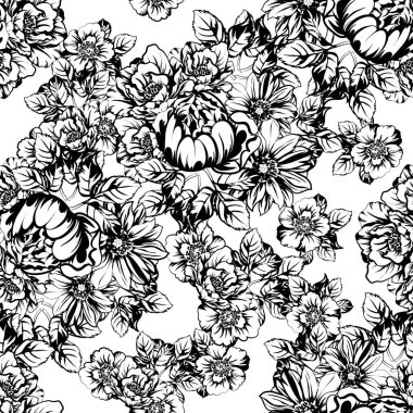 vintage çiçek desen arka plan vektör çizim