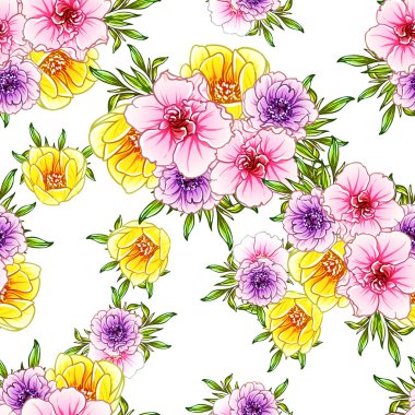 vektör çizim parlak çiçek desen arka plan