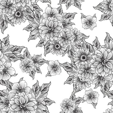 vintage çiçek desen arka plan vektör çizim