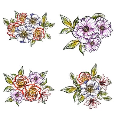 vektör çizim parlak çiçek desen arka plan