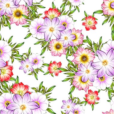 vektör çizim parlak çiçek desen arka plan
