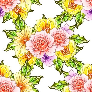 vektör çizim parlak çiçek desen arka plan