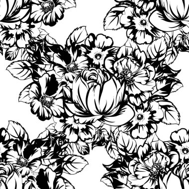 vintage çiçek desen arka plan vektör çizim