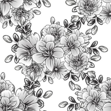 vintage çiçek desen arka plan vektör çizim