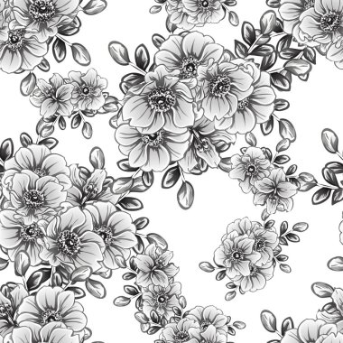 vintage çiçek desen arka plan vektör çizim