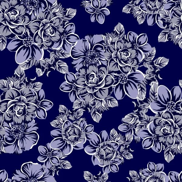 Vektor Illustration Von Vintage Blumen Muster Hintergrund — Stockvektor