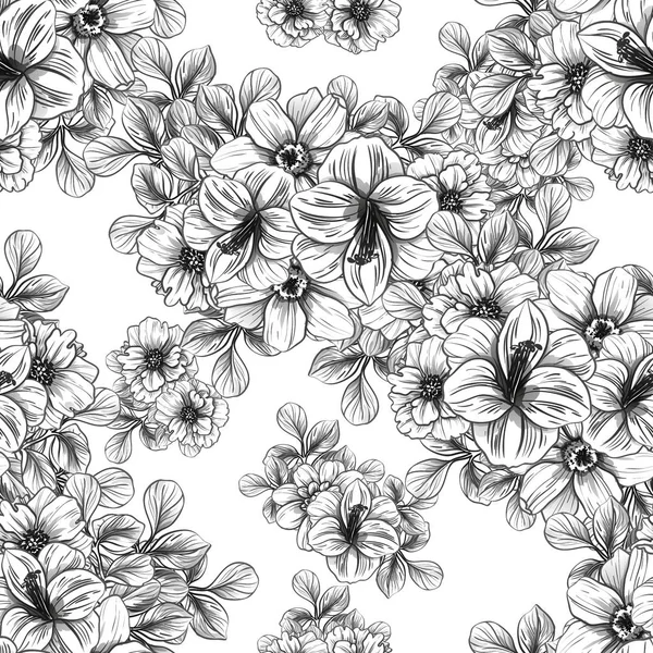 Vector Εικονογράφηση Της Εκλεκτής Ποιότητας Λουλούδια Μοτίβο Φόντου — Διανυσματικό Αρχείο