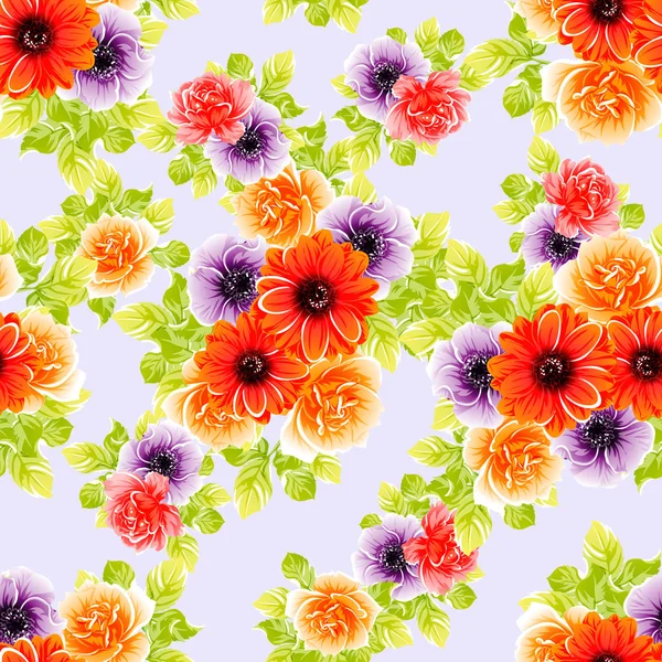 Ilustração Vetorial Fundo Padrão Flores Brilhantes — Vetor de Stock