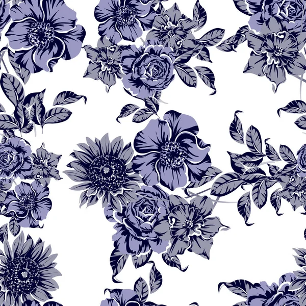 Vektor Illustration Von Vintage Blumen Muster Hintergrund — Stockvektor