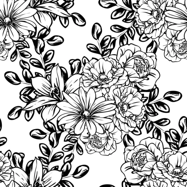 Vektor Illustration Von Vintage Blumen Muster Hintergrund — Stockvektor