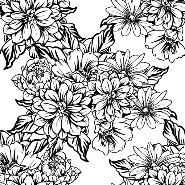 Vektor Illustration Von Vintage Blumen Muster Hintergrund — Stockvektor