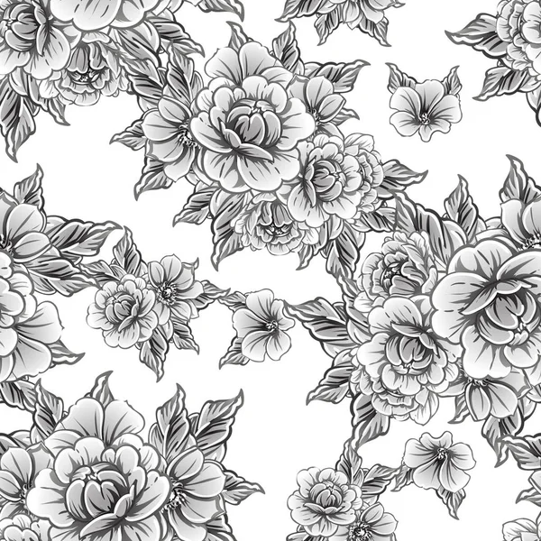 vector illustration of vintage flowers pattern background