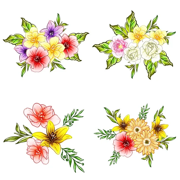 Illustrazione Vettoriale Fiori Luminosi Modello Sfondo — Vettoriale Stock