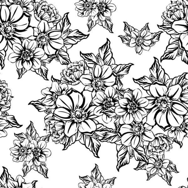 Vektor Illustration Von Vintage Blumen Muster Hintergrund — Stockvektor