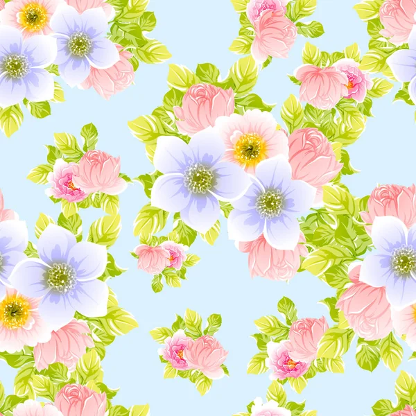 Vektor Illustration Von Hellen Blumen Muster Hintergrund — Stockvektor