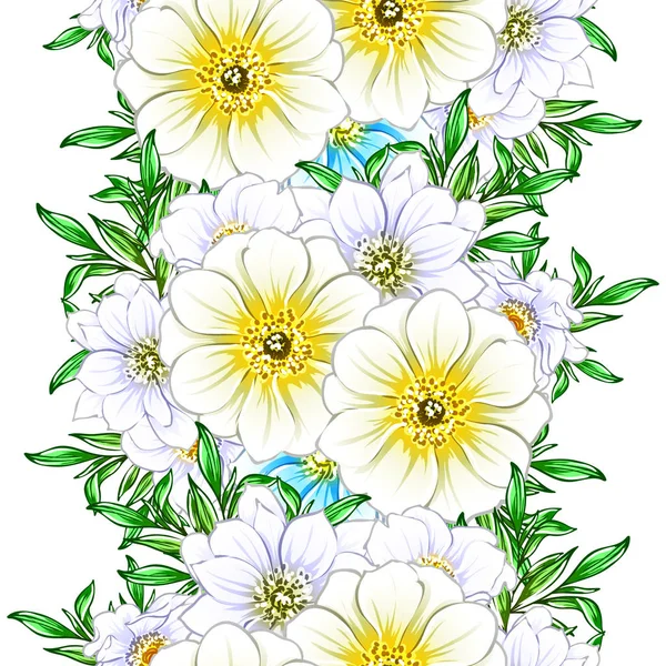 Ilustração Vetorial Fundo Padrão Flores Brilhantes — Vetor de Stock