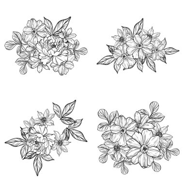 vintage çiçek desen arka plan vektör çizim