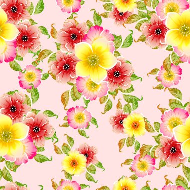 vektör çizim parlak çiçek desen arka plan