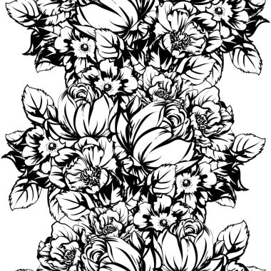 vintage çiçek desen arka plan vektör çizim