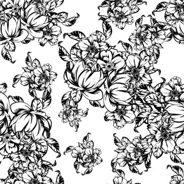 vintage çiçek desen arka plan vektör çizim