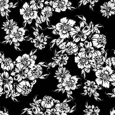 vintage çiçek desen arka plan vektör çizim