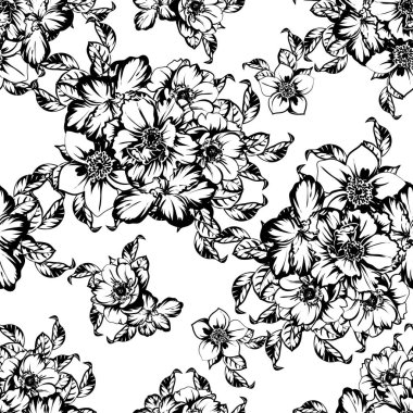 vintage çiçek desen arka plan vektör çizim