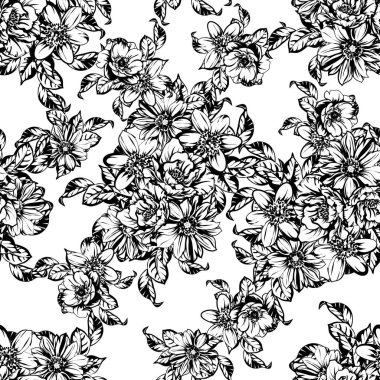 vintage çiçek desen arka plan vektör çizim